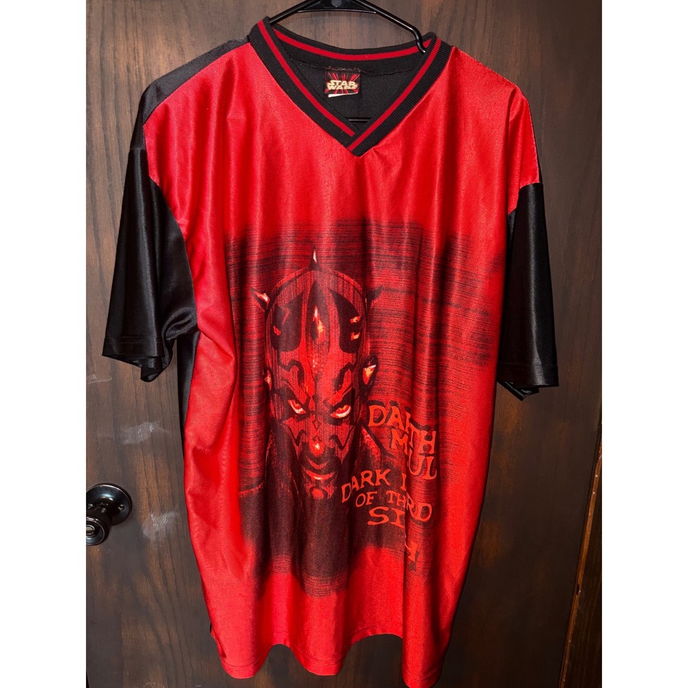 Vintage Star Wars Darth Maul Jersey Shirt Mens XL Red Black Episode I Sith Lord